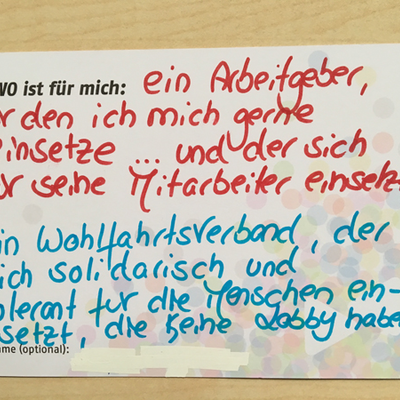 Postkartenaktion "AWO ist für mich..." Herbst 2017